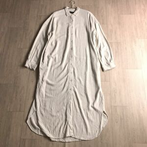 100円スタート☆ antiqua アンティカ pattern torso リネン×レーヨン　ゆったり　ロングワンピース　フリーサイズ