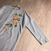 100円スタート○ ZARA ザラ　花柄　刺繍　ステッチ　チュニック　ワンピース_画像3