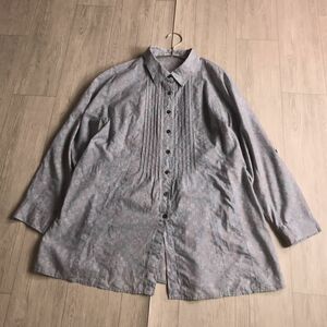 100円スタート□ simple life シンプルライフ　レナウン　ピンタック　花柄　ブラウス　チュニック　大きいサイズ