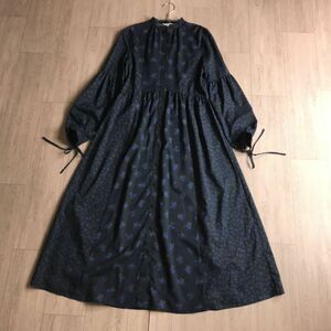 100円スタート○ Moussy マウジー　花柄　切り替え　バンドカラー　ワンピース　フリーサイズ