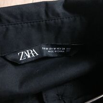 100円スタート◆ ZARA ザラ　プリーツ袖　ブラウス　黒_画像6