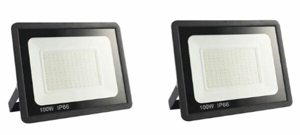 4点セット　100W IP66防水 LED 投光器 作業灯 15000LM フラッドライト 省エネ 高輝度 アース付きプラグ 