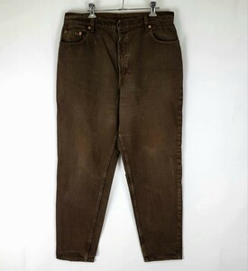 96年 USA製 levi's 551 w35 程度 ブラウン 茶色 90年代 90s アメリカ製 アメリカ古着 ビンテージジーンズ / 550