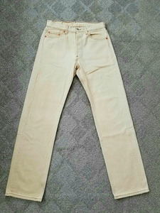 美品 90s USA製 levi's リーバイス 501 w29 カラーデニムジーンズ 薄茶 ベージュ アメリカ製 // ビンテージジーンズ 501xx