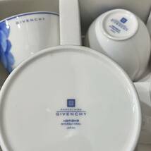 yamaka ジバンシー GIVENCHY 食器★ 茶器セット ポット・湯呑み×5客★ 未使用品 ★ ブルーフラワー 急須 フリーカップ_画像9