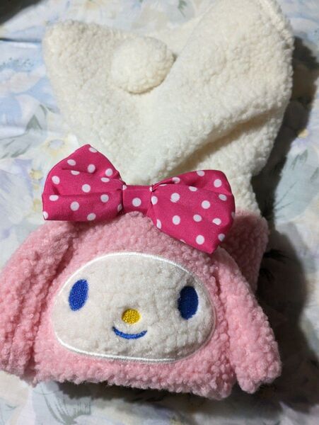 タグ付き未使用 犬洋服 ペット服/ドッグウェア/もふもふコート/薄手ボア マイメロディ M