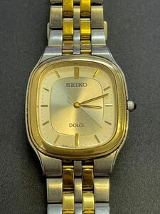 SEIKO セイコー DOLCE ドルチェ 8J41-0AA0 3針 スクエア シルバー文字盤 メンズ クオーツ 電池式 腕時計 電池切れ 動作未確認