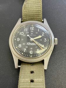 HAMILTON ハミルトン 9415 Khaki カーキ ミリタリー ブラック文字盤 メンズ 手巻き 腕時計 不動ジャンク