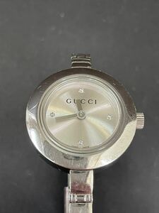 GUCCI グッチ 105 4Pダイヤ バングルウォッチ シルバー文字盤 レディース クオーツ 電池式 腕時計 動作未確認 箱付き