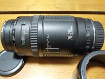 良品 Canon キヤノン ZOOM LENS EF 70-210mm F4 望遠 純正フード ET-62 II Kenkoフィルタ付き オールドレンズ_画像5