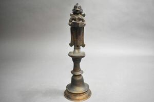 【英】A553 時代 銅人物燭台 H35.4㎝ 美術 銅製 銅器 骨董品 美術品 古美術 時代品 オブジェ アンティーク