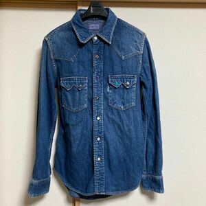 [ beautiful goods ]BLUE BLUEb lube Roo Denim western shirt indigo size 1 Hollywood Ranch Market made in Japan 