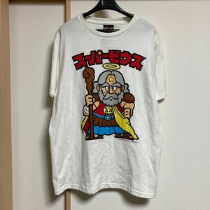 【未使用】限定 ロッテ 正規品 ビックリマン スーパーゼウス Tシャツ ホワイト Lサイズ 旧シール 昭和 レトロ