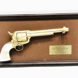 福岡)フランクリンミント THE TEDDY ROOSEVELT REVOLVER テディルーズベルト リボルバー 展示額付き モデルガン 良品の画像2