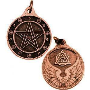 AzureGreen Pentagram copper Talisman神の保護