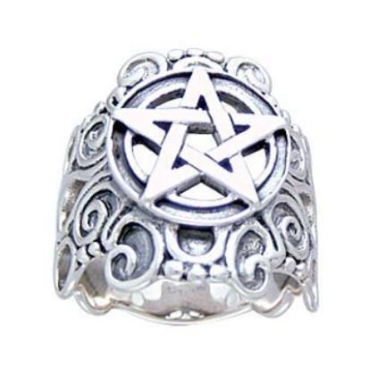 PeterStone: Scrollwork Pentacle Ring