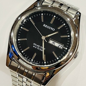 ★REGUNO★　レグノ　CITIZEN　シチズン　SOLRA-TECH　E101-K005299　黒文字盤　SS