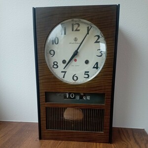 振り子時計　掛け時計　アンティーク　レトロ　ボンボン時計　柱時計　掛時計　昭和