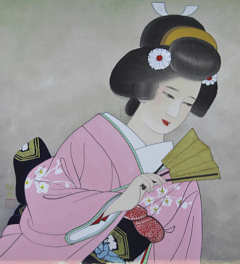 ■②Yuki Miyashita ■【Nuit de printemps】Peinture japonaise, taille 10, avec signature et cachet, garanti authentique, Peinture, Peinture japonaise, personne, Bodhisattva