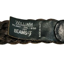 【美品】超高級イタリア製 WILLIAM BEAMSF ビームスエフ ブラック レザーベルト 75cm ウィリアム メンズ テーラードジャケットパンツに◎_画像2