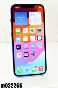 白ロム SIMフリー SoftBank SIMロック解除済 Apple iPhone13 128GB iOS17.3.1 Blue 3J831J/A 初期化済 【m022266】