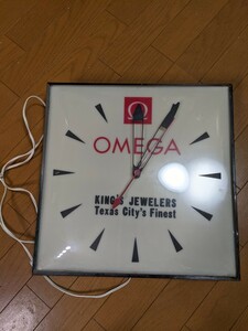 IY0492 ΩOMEGA 型番品番不明 アメリカンビンテージウォールクロック/オメガ/希少 動作確認OK 現状品 