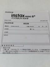 ★チェキ instax mini 8＋（プラス）　ブランド：FUJIFILM チェキインスタントカメラ　保証書★_画像4