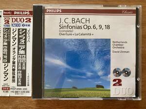 【送料無料 ※条件アリ】J.C. バッハ：シンフォニア集／ジンマン、オランダ室内管弦楽団／PHCP-9199〜200