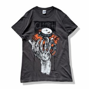 CLUTCH(クラッチ) 「Hess 454」 半袖 メタルバンドTシャツ グレー S クルーネック プリントロゴ ロックバンド バンt ギルダン/GILDAN 古着