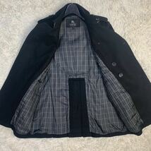 美品 バーバリーブラックレーベル コート 銀ボタン メタル カシミア カシミヤ ウール ナポレオン ホース 黒 BURBERRY BLACK LABEL S ダブル_画像5