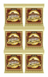 即決◆新品◆送料無料ERNIE BALL 2006 ×6 [10-50] Earthwood Extra Light 80/20 Bronze アコースティックギター弦/メール便