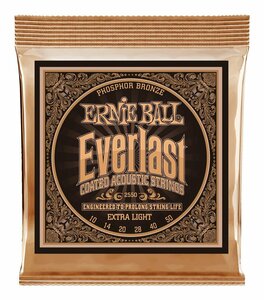 即決◆新品◆送料無料ERNIE BALL 2550 ×1 [10-50] Everlast Extra Light Coated Phosphor Bronze アコースティックギター弦/メール便