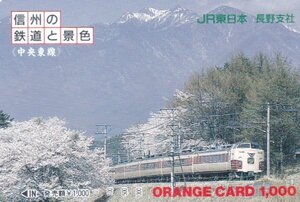 中央東線183系あずさ　JR東日本長野支社オレンジカード