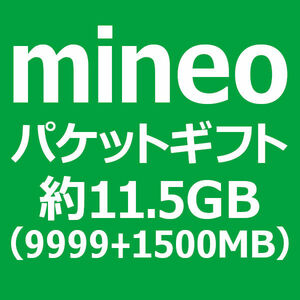 約11.5GB(9999MB+1500MB) mineo マイネオ パケットギフト