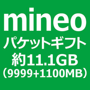 約11.1GB(9999MB+1100MB) mineo マイネオ パケットギフト