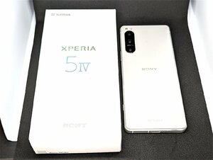 1円スタート Xperia5 IV SIMフリー 開封通電確認 送料無料 箱とオマケ手帳カバー付き エクリュホワイト