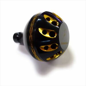 アルミ38mm 黒黒金 ゴメクサス パワー ハンドル ノブ ダイワ シマノ 向け 汎用 4mmタイプ A38BKBKGD-G