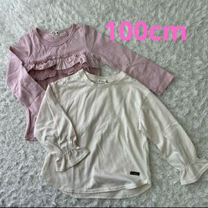 キッズ 女の子 ブランシェス トップス カットソー Tシャツ 長袖 ロンT 100cm 2枚セット