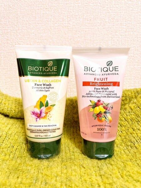 Biotique バイオティーク 洗顔料 ２本セット ウブタンとフルーツ アーユルヴェーダ