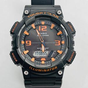 CASIO カシオ タフソーラー 腕時計 AQ-S810W ブラック オレンジ アナデジ 稼働品 
