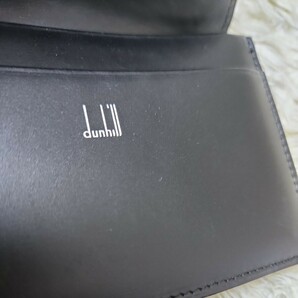 dunhill ダンヒル カードケース 名刺入れ レザー 黒 パスケース ブラック 定期入れ 金具 シルバーの画像6