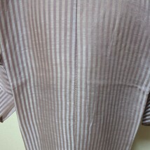 単衣　麻絹混合　長襦袢 バチ衿　ピンク紫　_画像8