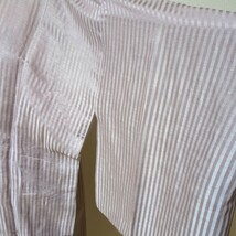 単衣　麻絹混合　長襦袢 バチ衿　ピンク紫　_画像3
