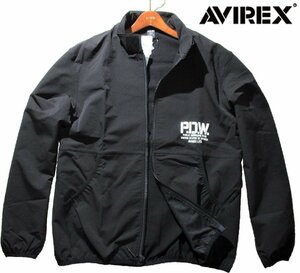 新品各ラス1 春物 M or XL 定価1.76万 ▼ AVIREX P.D.W. SWAT 立衿 ストレッチ ミリタリージャケット ナイロン ブルゾン 黒 トップガン LL