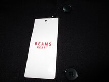 新品ラス1 春物 46 M 定価1.76万▼ ビームス BEAMS HEART ▼ ポンチ生地 2ボタン テーラードジャケット 黒 メンズ レギュラーフィット_画像5