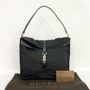 GUCCI グッチ ショルダーバッグ ジャッキー キャンバス レザー ブラック 自00161