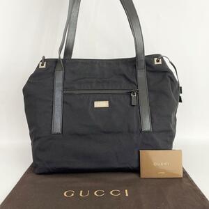 《大特価！》 GUCCI グッチ トートバッグ レザー キャンバス ブラック 黒 自00063