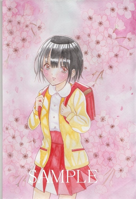 ●Illustration aquarelle Doujin Chibi Ruko-chan (belle fille), des bandes dessinées, produits d'anime, illustration dessinée à la main