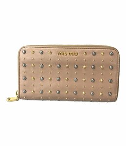 【1円スタート】 ミュウミュウ ラウンドファスナー長財布 レディース MiuMiu