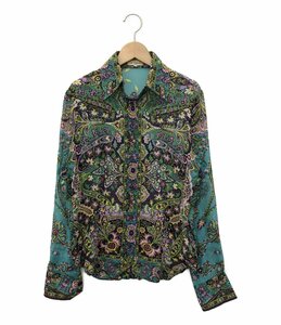 エトロ シルク花柄長袖シャツ レディース 42 M ETRO